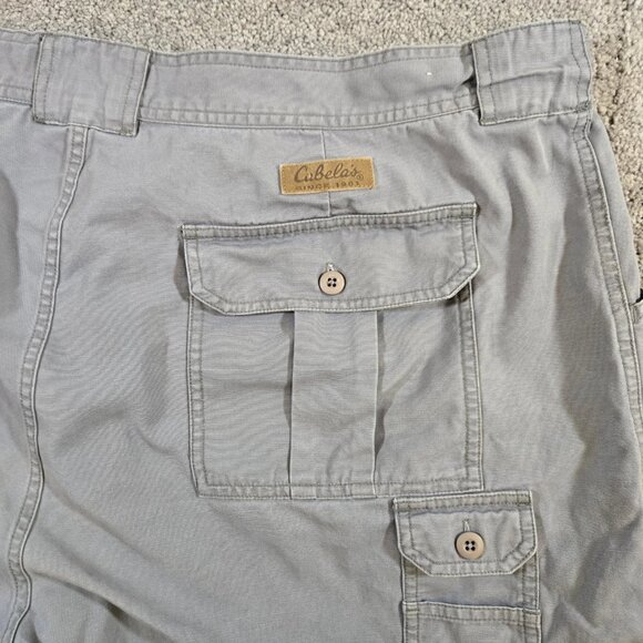 Cabelas Shorts Men‎ 46 Gray Cargo 7 Pocket Hiker 100% Cotton Duck Fabric 46x8 - Picture 5 of 11